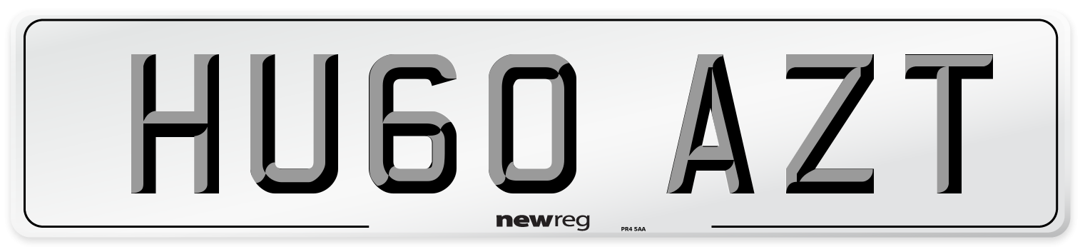 HU60 AZT Number Plate from New Reg